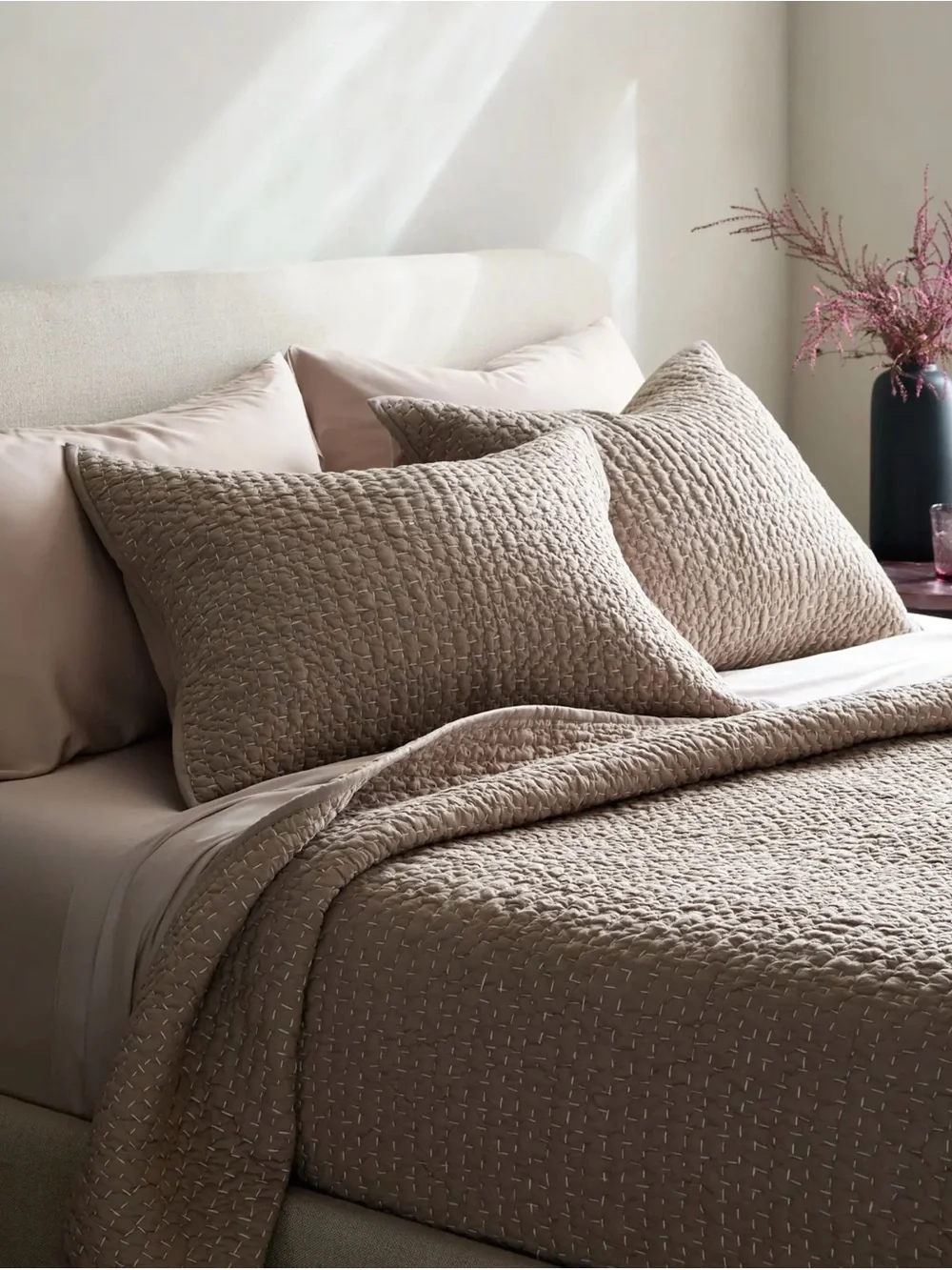 Quince Organic Cotton Hand Stitched Quilt in Stone King/Cal King 855
